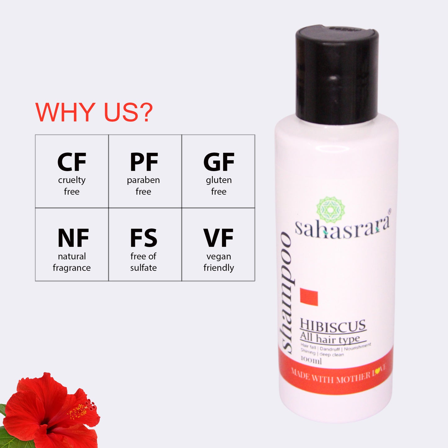 Hibiscus Shampoo – Hair Fall Control & Shine