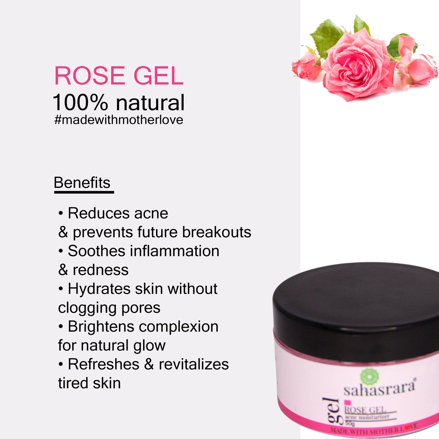 Pure Rose Gel – Hydrating & Brightening Skin Gel | Sahasrara