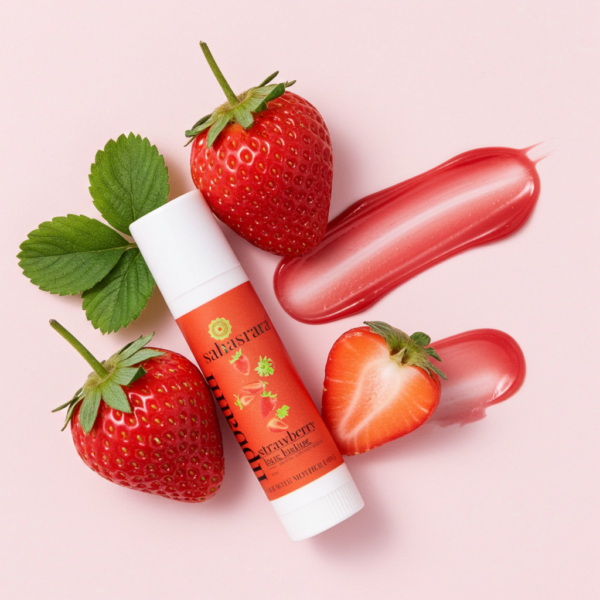 STRAWBERRY LIP BALM – HYDRATING & FRUITY SOFTNESS.